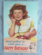 Vintage Just Called To Wish You A Happy Birthday, Bible Verse Postcard picture
