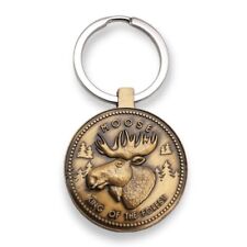 Sweden Moose Coin Keychain Key Ring Travel Tourist Souvenir King of the Forest picture
