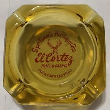 Vintage El Cortez Hotel and Casino Ashtray Downtown Las Vegas 1960'S Amber Glass picture