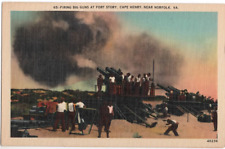 Firing Big Guns at Fort Story Cape Henry Near Norfolk Virginia postcard c1910 picture