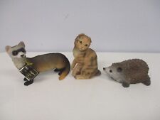 3 CONVERSATION CONCEPTS RESIN FERET, SCOTTISH FOLD CAT, AND HEDGEHOG FIGURINES picture