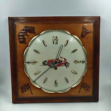 Vintage Handmade Clock Oregon Midget Auto Racing Folk Art Mancave picture