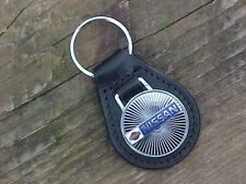 NISSAN CLASSIC LEATHER KEY FOB VINTAGE NOS CUSTOM-MADE HI-QUALITY picture
