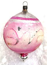 Antique Blown Glass Pink Teardrop Christmas Ornament 4