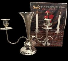 Vintage Candle Holder Candelabra With Flute Flower Vase Studio Silversmiths picture