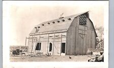 BARN RAISING 1910s real photo postcards rppc farm barn construction crew wagon picture