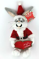 1998 WB Studio Store Bugs Bunny All I Want for Christmas Bean Bag Plush Toy  picture