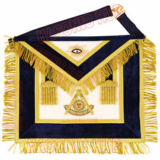 Handmade Masonic Past Master Apron with Compasses & Quadrant - Genuine Lambskin picture