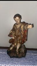 Gorgeous Antique Saint John With Lamb Wood Carving picture