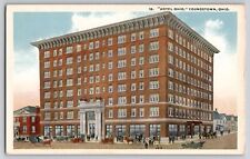 Hotel Ohio Youngstown OH Ohio Vtg Postcard Street View Horse Buggy Cars 1915-20s picture