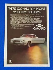 1976 CHEVROLET CAMARO ORIGINAL PRINT AD MID 70s MUSCLE CAR CHEVY GEN 2  picture