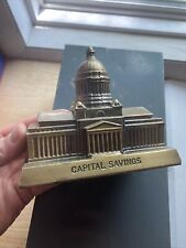 US Capitol Banthrico Piggy Bank Vintage Paperweight Patina DC Collector NO KEY picture