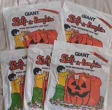 Lot of 5 Vintage 1990 Giant Stuff-a-Pumpkin Leaf Bags picture