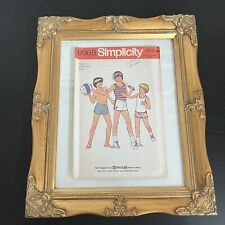 Vintage 70s Simplicity 6988 Boys Athletic Swim Shorts Top Sewing Pattern 4 UNCUT picture