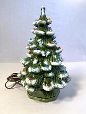 Vintage Ceramic Lighted Holland Christmas Tree 11” Frosted Nice picture
