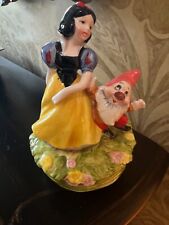 Vintage Disney Snow White ceramic musical figurine with seven dwarfs picture