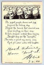 Postcard c.1908 Clivette Artist Signed Skulls & Poem Souvenir Post Co. picture