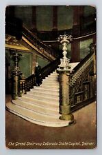 Denver CO-Colorado, The Grand Stairway, State Capitol, Vintage Souvenir Postcard picture