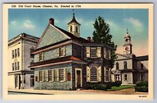 Old Court House Chester 1724 Pennsylvania PA Penna Postcard Vintage Unposted picture