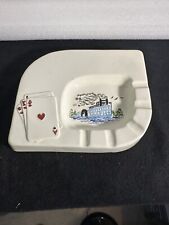 Vintage Large White Playing Cards/Steamboat Ashtray picture