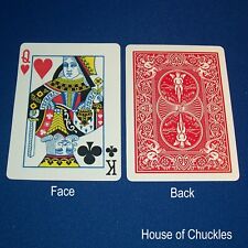 Queen Hearts / King Clubs, Half Horizontal - OFFICIAL - Red Bicycle Gaff Card picture