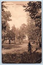 Menomonie Wisconsin WI Postcard Riverside Park Benches Scenic View 1910 Antique picture