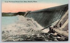 c1910 Great Northern Power Co Dam Duluth MN Minnesota Man Standing Postcard picture