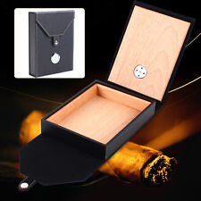 Travel Leather Cedar Wooden Cigar Humidor Case +Humidifier Hygrometer Cigar Box picture