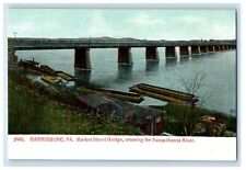 c1905 Market Street Bridge Crossing Susquehanna Harrisburg PA Antique Postcard picture