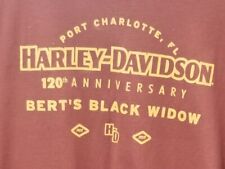 Harley Davidson Cycles Sz 3XL Brown 120th Anniversary Bert's Black Widow Florida picture