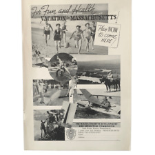 Vintage 1938 Massachusetts Fun and Health Vacation Ad Advertisement picture