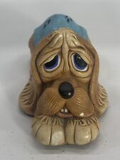 Vintage Pendelfin 'Pooch' Dog Figurine Made in England Stoneware Turquoise Coat picture