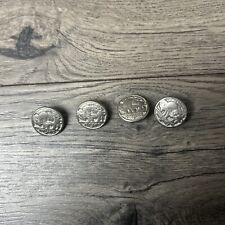 Vintage Lot of 4 PCS Buffalo Nickel Metal BUTTONS Round picture