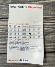 Vintage October 31 1971 American Airlines New York To Cleveland Timetable picture