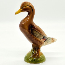 Ceramic Duck Figurine Hand Painted 4 3/4