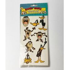 Vintage 1994 Looney Tunes temporary tattoos taz Daffy Duck picture