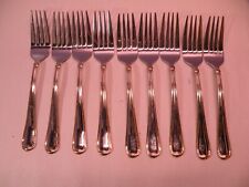Set Of 9 Cambridge Allure Stainless Gold Accent Salad Forks Flatware 6 3/4 GE2 picture