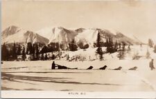 Atlin BC Sled Dogs Dog Team Winter Scene British Columbia 1926 RPPC Postcard H41 picture