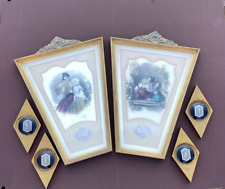6 Pcs Antique 19th century French Engravings; Greek medallions, trapezoid frames picture