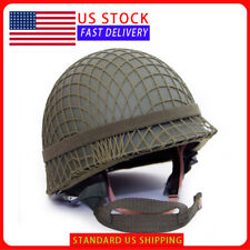 US WW2 M1 Helmet Full Set WWII with Chin Strap Net Cover Army Military picture