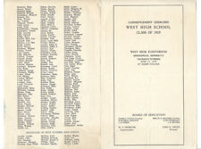 c1929 West High School Class Commencement Minneapolis MN Yearbook Program Vtg picture
