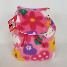 Vtg Sanrio Hello Kitty Felt Mini Backpack Drawstring Zipper Pink New w Defects picture