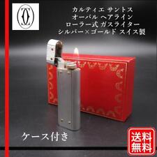 Ignition confirmed Cartier Oval Hairline Roller Type Gas Lighter picture
