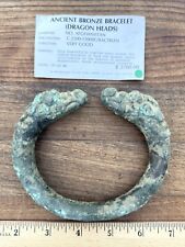 ANCIENT BACTRIAN BRONZE BRACELET WITH DRAGONS HEADS - VERY HEAVY picture