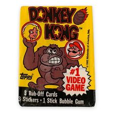 VTG 1982 Topps Donkey Kong Pack of Rub-Off Cards & Stickers Nintendo picture