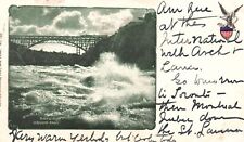 Vintage Postcard Whirlpool Rapids Niagara Falls Bridge Attraction Big Waves picture