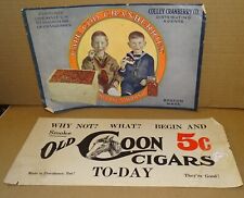 Two circa 1920s Crate Labels ? CAPE COD CRANBERRIES / OLD COON CIGARS picture