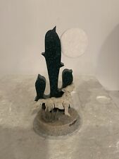 Vntg Coyote Figurine Handmade All Marble Howling At The Moon RARE Signed Piece picture
