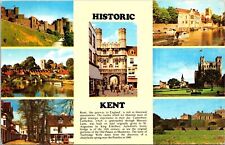Historic Kent Multi View Wob Note Colourmaster International Canterbury Postcard picture