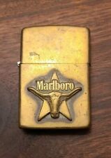 Vintage 1992 Zippo Marlboro Longhorn Star Solid Brass Lighter  picture